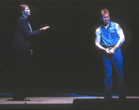 Susan Graham (Sister Helen Prejean), John Packard (Joseph de Rocher), Dead Man Walking, Jake Heggie. San Francisco Opera, 2000-01. Photographer: Ken Friedman/San Francisco Opera.