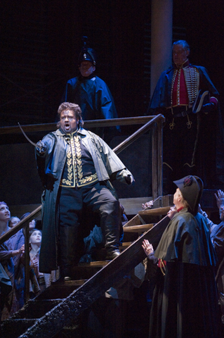 Johan Botha (Otello), Chorus, Otello, Guiseppe Verdi. San Francisco Opera, 2009-10. Photographer: Terrence McCarthy/San Francisco Opera.