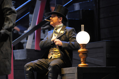 Roberto Frontali (Sheriff Jack Rance), La Fanciulla del West, Giacomo Puccini. San Francisco Opera, 2009-10. Photographer: Kevin Berne/San Francisco Opera.