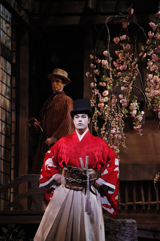 Thomas Glenn (Goro), Austin Kness (Prince Yamadori), Svetla Vassileva (Cio-Cio-San), Madama Butterfly, Giacomo Puccini. San Francisco Opera, 2010-11. Photographer: Cory Weaver/San Francisco Opera.