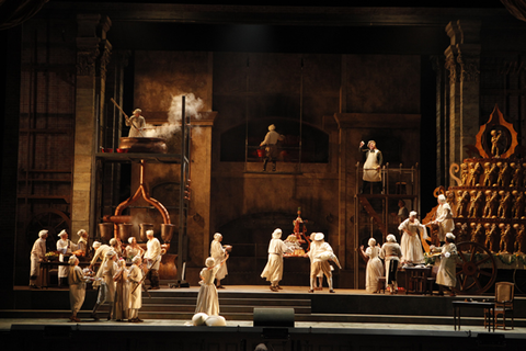 Chorus, Cyrano de Bergerac, Franco Alfano. San Francisco Opera, 2010-11. Photographer: Cory Weaver/San Francisco Opera.