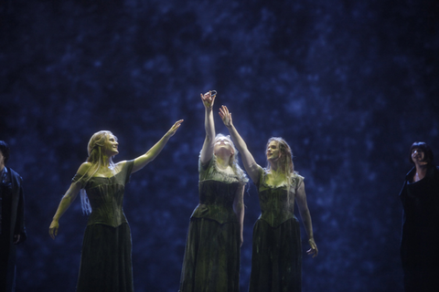 Stacey Tappen (Woglinde), Lauren McNeese (Wellgunde), Renée Tatum (Flosshilde), Gotterdämmerung, Richard Wagner. San Francisco Opera, 2010-11. Photographer: Cory Weaver/San Francisco Opera.