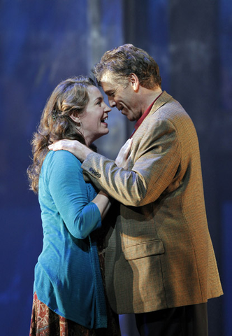 Melody Moore (Susan Rescorla), Thomas Hampson (Rick Rescorla), Heart of a Soldier, Christopher Theofanidis. San Francisco Opera, 2011-12. Photographer: Cory Weaver/San Francisco Opera.