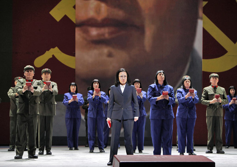 Hye Jung Lee (Madame Mao Tse-tung), Chorus, Nixon in China, John Adams. San Francisco Opera, 2011-12. Photographer: Cory Weaver/San Francisco Opera.