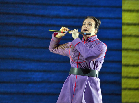 Alek Shrader (Tamino), Die Zauberflöte, Wolfgang Amadeus Mozart. San Francisco Opera, 2011-12. Photographer: Cory Weaver/San Francisco Opera.