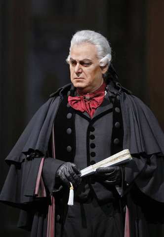 Roberto Frontali (Baron Scarpia), Tosca, Giacomo Puccini. San Francisco Opera, 2012-13. Photographer: Cory Weaver/San Francisco Opera.