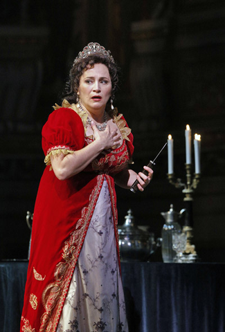 Patricia Racette (Floria Tosca), Tosca, Giacomo Puccini. San Francisco Opera, 2012-13. Photographer: Cory Weaver/San Francisco Opera.