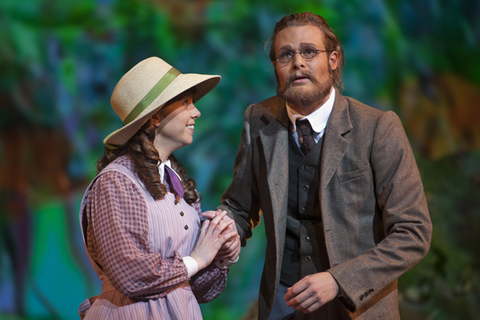 Sarah Shafer (Mary Lennox), Philippe Sly (Archibald Craven), The Secret Garden, Nolan Gasser. San Francisco Opera, 2012-13. Photographer: Peter DaSilva/San Francisco Opera.