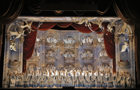 Chorus, Mefistofele, Arrigo Boito. San Francisco Opera, 2013-14. Photographer: Cory Weaver/San Francisco Opera.