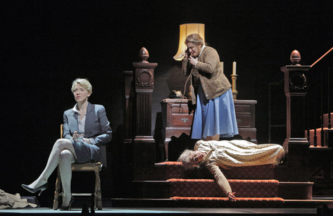 Susannah Biller (Selena St. George), Patricia Racette (Dolores Claiborne), Elizabeth Futral (Vera Donovan), Dolores Claiborne, Tobias Picker. San Francisco Opera, 2013-14. Photographer: Cory Weaver/San Francisco Opera.