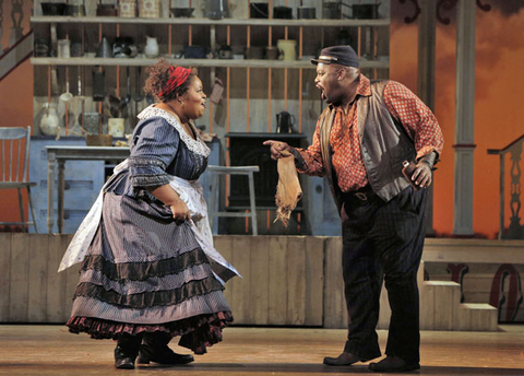 Angela Renee Simpson (Queenie), Morris Robinson (Joe), Show Boat, Jerome Kern. San Francisco Opera, 2013-14. Photographer: Cory Weaver/San Francisco Opera.