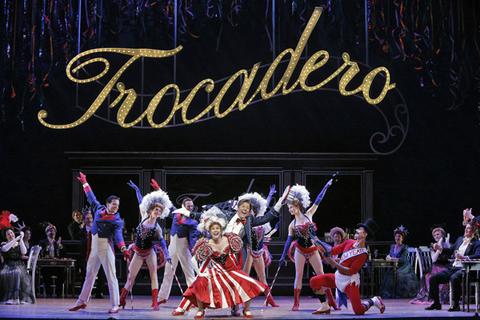 Kirsten Wyatt (Ellie Mae Chipley), John Bolton (Frank Schultz), Chorus, Show Boat, Jerome Kern. San Francisco Opera, 2013-14. Photographer: Cory Weaver/San Francisco Opera.