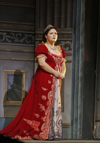 Lianna Haroutounian (Tosca), Tosca, Giacomo Puccinni. San Francisco Opera, 2014-15. Photographer: Cory Weaver/San Francisco Opera.