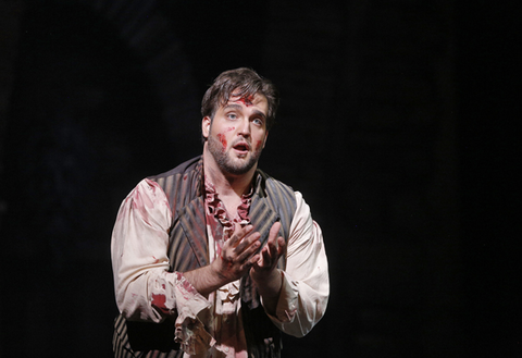 Brian Jagde (Cavaradossi), Tosca, Giacomo Puccinni. San Francisco Opera, 2014-15. Photographer: Cory Weaver/San Francisco Opera.