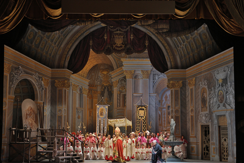 Act I, Chorus, Tosca, Giacomo Puccinni. San Francisco Opera, 2014-15. Photographer: Cory Weaver/San Francisco Opera.