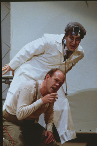 Alan Held (Wozzeck), Michael Eder (Doctor), Wozzeck, Alban Berg. San Francisco Opera, 1999-2000. Photographer: Ken Friedman/San Francisco Opera.