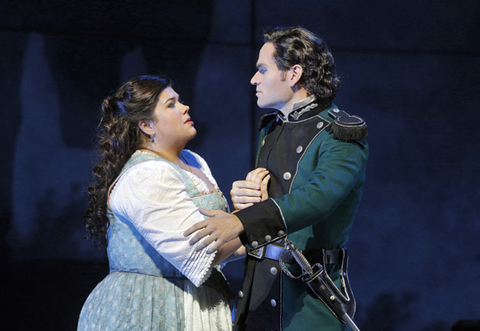 Leah Crocetto (Luisa Miller), Michael Fabiano (Rodolfo), Luisa Miller, Giuseppe Verdi. San Francisco Opera, 2015-16. Photographer: Cory Weaver/San Francisco Opera.