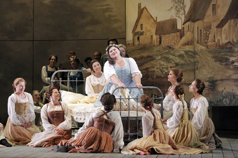 Leah Crocetto (Luisa Miller), Chorus, Luisa Miller, Giuseppe Verdi. San Francisco Opera, 2015-16. Photographer: Cory Weaver/San Francisco Opera.