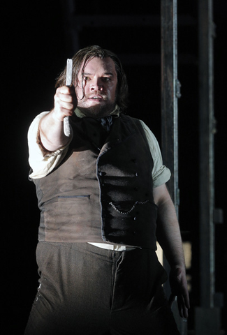 Brian Mulligan (Sweeney Todd), Sweeney Todd, Stephen Sondheim. San Francisco Opera, 2015-16. Photographer: Cory Weaver/San Francisco Opera.