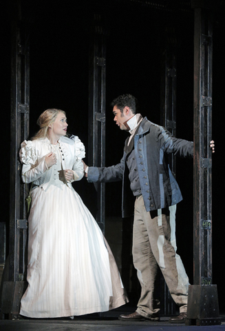 Heidi Stober (Johanna), Elliot Madore (Anthony Hope), Sweeney Todd, Stephen Sondheim. San Francisco Opera, 2015-16. Photographer: Cory Weaver/San Francisco Opera.