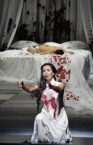 Nadine Sierra (Lucia), Lucia di Lammermoor, Gaetano Donizetti. San Francisco Opera, 2015-16. Photographer: Cory Weaver/San Francisco Opera.