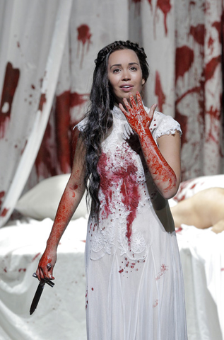 Nadine Sierra (Lucia), Lucia di Lammermoor, Gaetano Donizetti. San Francisco Opera, 2015-16. Photographer: Cory Weaver/San Francisco Opera.