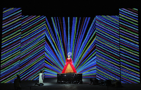 Paul Appleby (Tamino), Albina Shagimuratova (Queen of the Night), Die Zauberflöte, Wolfgang Amadeus Mozart. San Francisco Opera, 2015-16. Photographer: Cory Weaver/San Francisco Opera.