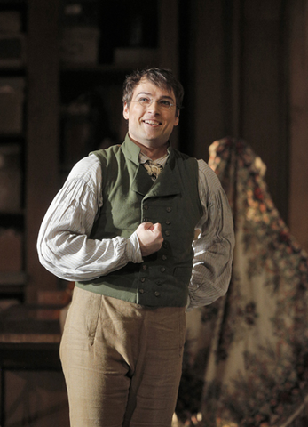 Alek Shrader (David), Die Meistersinger von Nürnberg, Richard Wagner. San Francisco Opera 2015-16. Photographer: Cory Weaver/San Francisco Opera.