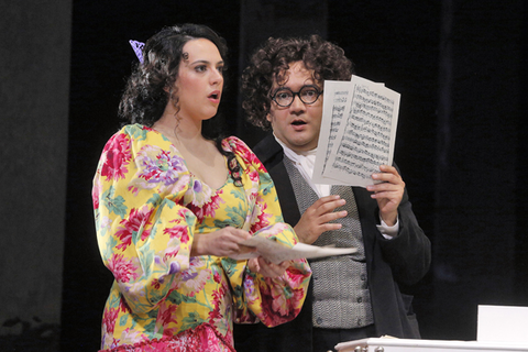 Daniela Mack (Rosina), Rene Barbera (Count Almaviva), Il Barbiere di Siviglia, Gioachino Rossini. San Francisco Opera, 2015-16. Photographer: Cory Weaver/San Francisco Opera.