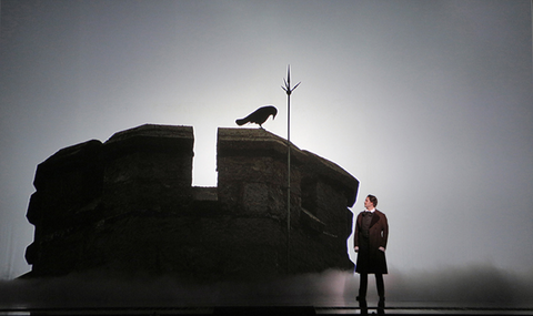 Jason Bridges (Edgar Allan Poe), Usher House, Gordon Getty. San Francisco Opera, 2015-16. Photographer: Cory Weaver/San Francisco Opera.