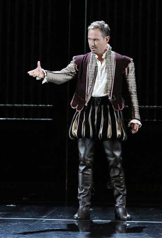 Mariusz Kwiecień (Rodrigo), Don Carlo, Giuseppe Verdi. San Francisco Opera, 2015-16. Photographer: Cory Weaver/San Francisco Opera.