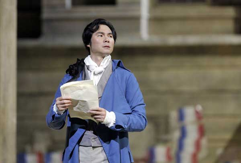 Yonghoon Lee (Andrea Chénier), Andrea Chénier, Umberto Giordano. San Francisco Opera, 2016-17. Photographer: Cory Weaver/San Francisco Opera.