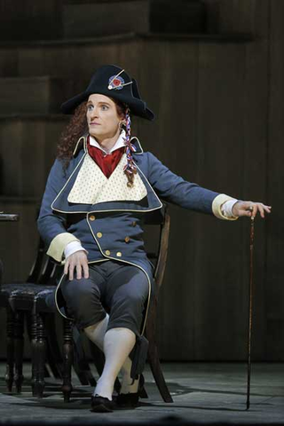 Joel Sorensen (The Incredibile), Andrea Chénier, Umberto Giordano. San Francisco Opera, 2016-17. Photographer: Cory Weaver/San Francisco Opera.