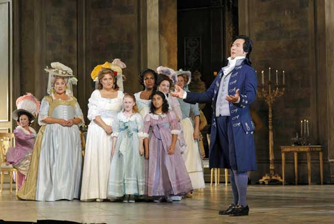 Yonghoon Lee (Andrea Chénier), Chorus, Andrea Chénier, Umberto Giordano. San Francisco Opera, 2016-17. Photographer: Cory Weaver/San Francisco Opera.