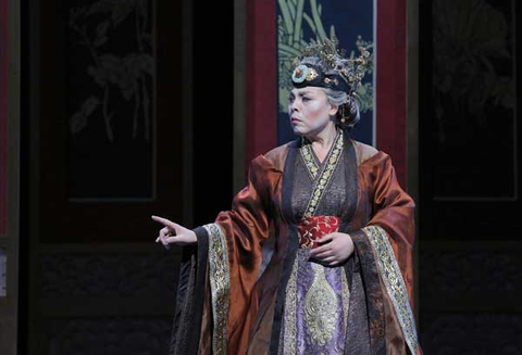 Qiulin Zhang (Granny Jia), Dream of the Red Chamber, Bright Sheng. San Francisco Opera, 2016-17. Photographer: Cory Weaver/San Franicsco Opera.