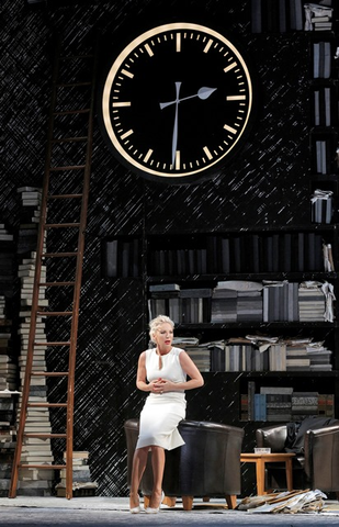 Nadja Michael (Emilia Marty), The Makropulos Case, Leoš Janáček. San Francisco Opera, 2016-17. Photographer: Cory Weaver/San Francisco Opera.