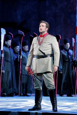 Brian Jagde (Radames), Aida, Giuseppe Verdi. San Francisco Opera, 2016-17. Photographer: Cory Weaver/San Francisco Opera.