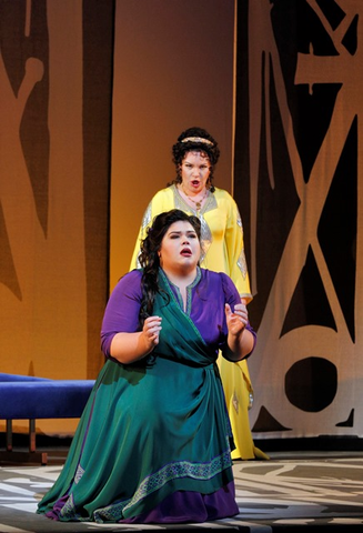 Leah Crocetto (Aida), Ekaterina Semenchuk (Amneris), Aida, Giuseppe Verdi. San Francisco Opera, 2016-17. Photographer: Cory Weaver/San Francisco Opera.