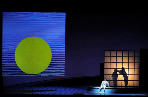 Vincenzo Costanzo (B.F. Pinkerton), Lianna Haroutounian (Cio-Cio-San), Zanda Švēde (Suzuki), Madama Butterfly, Giacomo Puccini. San Francisco Opera, 2016-17. Photographer: Cory Weaver/San Francisco Opera.