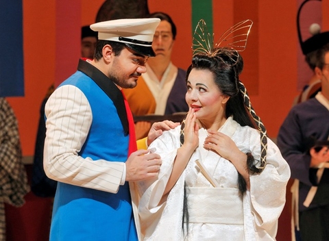 Vincenzo Costanzo (B.F. Pinkerton), Lianna Haroutounian (Cio-Cio-San), Madama Butterfly, Giacomo Puccini. San Francisco Opera, 2016-17. Photographer: Cory Weaver/San Francisco Opera.