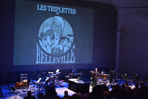 The Triplets of Belleville cine-concert, Benoit Charest. SF Opera Lab, 2016. Photographer: Scott Wall/San Francisco Opera.