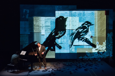 Markus Hinterhauser, Matthias Goerne, Winterreise, Franz Schubert. SF Opera Lab, 2016. Photographer: Stefan Cohen/San Francisco Opera.