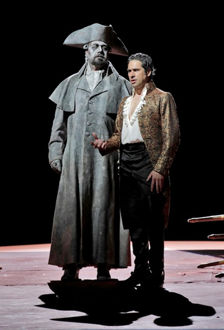 Andrea Silvestrelli (The Commendatore), Ildebrando D'Arcangelo (Don Giovanni), Don Giovanni, Wolfgang Amadeus Mozart. San Francisco Opera, 2016-17. Photographer: Cory Weaver/San Francisco Opera.