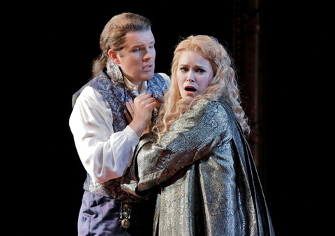 Stanislas de Barbeyrac (Don Ottavio), Erin Wall (Donna Anna), Don Giovanni, Wolfgang Amadeus Mozart. San Francisco Opera, 2016-17. Photographer: Cory Weaver/San Francisco Opera.