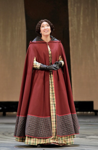 Julia Bullock (Dame Shirley), Girls of the Golden West, John Adams. San Francisco Opera, 2017-18. Photographer: Cory Weaver/San Francisco Opera.