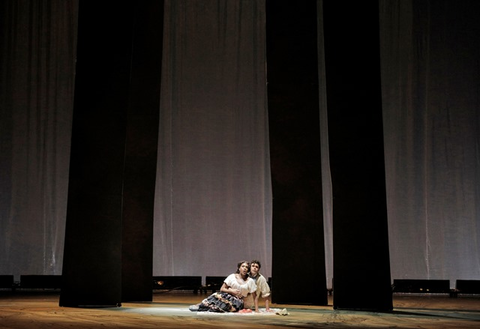 J'Nai Bridges (Josefa Segovia), Elliot Madore (Ramón), Girls of the Golden West, John Adams. San Francisco Opera, 2017-18. Photographer: Cory Weaver/San Francisco Opera.