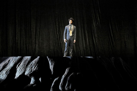 Davóne Tine (Ned Peters), Girls of the Golden West, John Adams. San Francisco Opera, 2017-18. Photographer: Cory Weaver/San Francisco Opera.