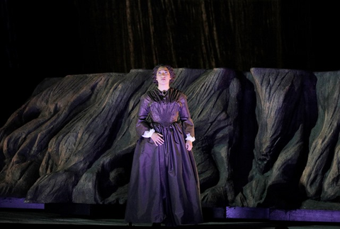 Julia Bullock (Dame Shirley), Girls of the Golden West, John Adams. San Francisco Opera, 2017-18. Photographer: Cory Weaver/San Francisco Opera.