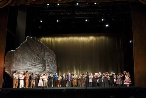 John Adams, Cast, creative team, Girls of the Golden West, John Adams. San Francisco Opera, 2017-18. Photographer: Drew Altizer/San Francisco Opera.