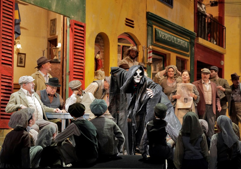 Ensemble, Pagliacci, Ruggero Leoncavallo. San Francisco Opera, 2018-19. Photographer: Cory Weaver/San Francisco Opera.